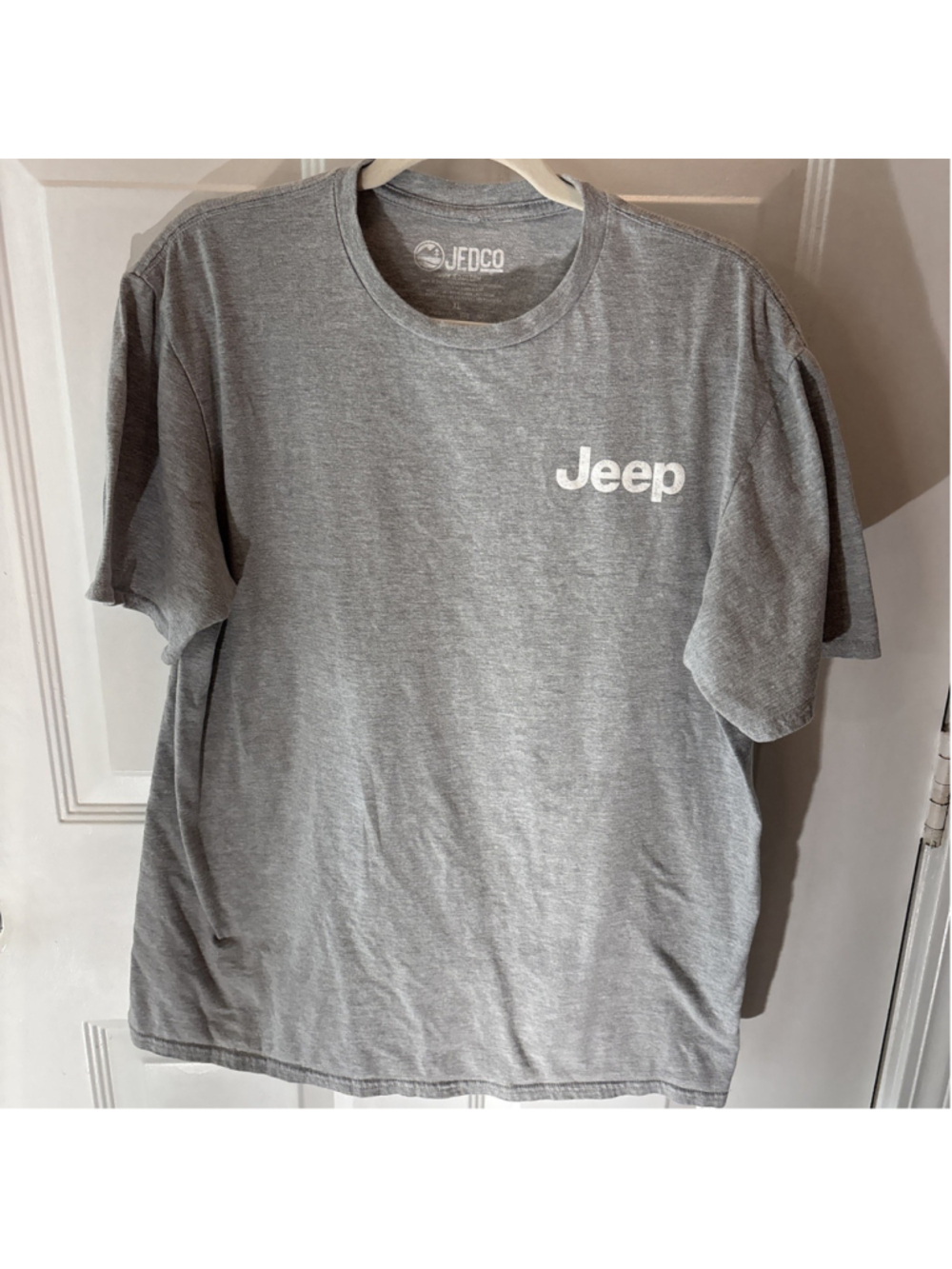 Men's XL Jeep Jedco Gray TEE American Tradition Wrangler Dog Graphic Tee 1127